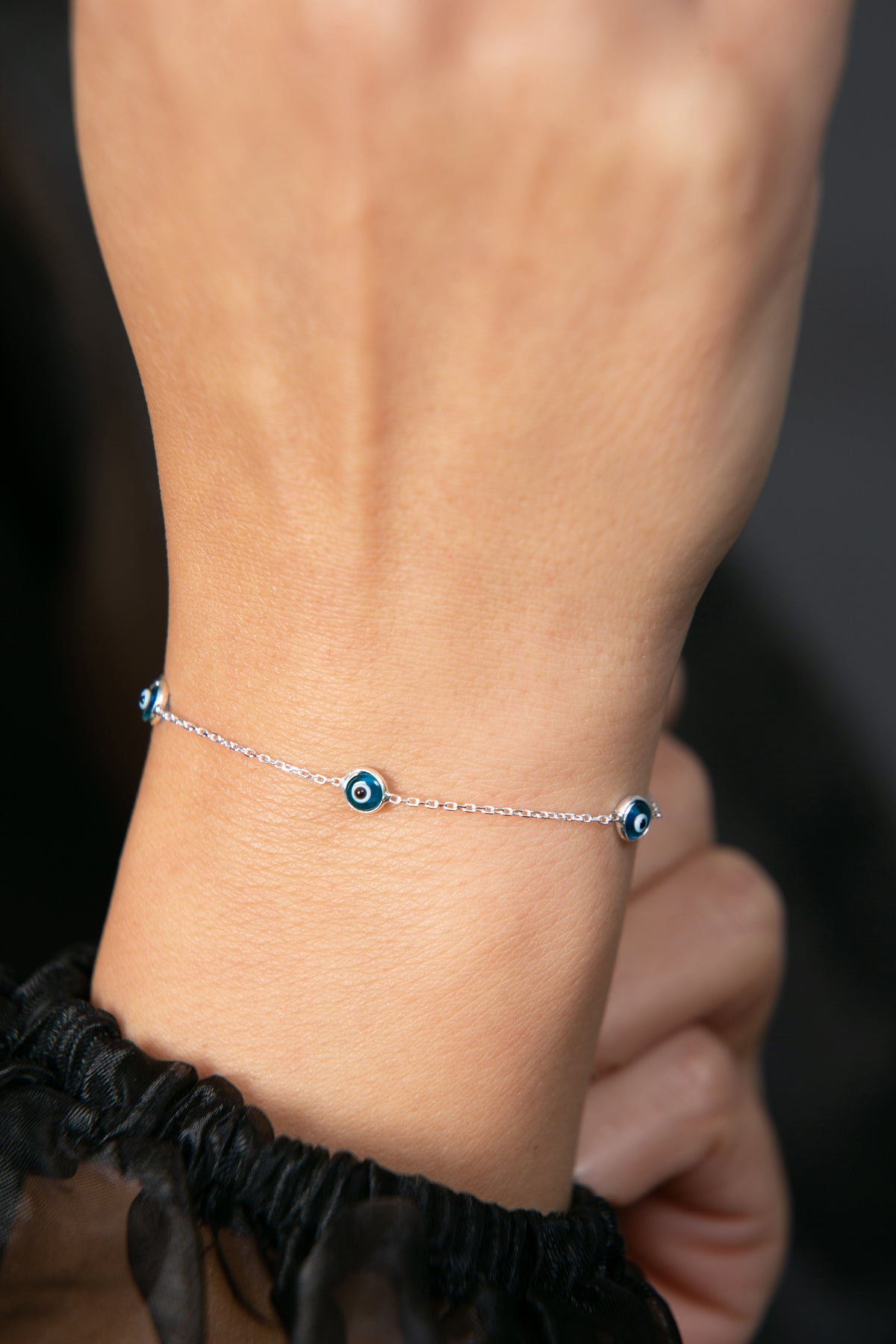 Wholesale Women's Evil Eye 925 Sterling Silver Bracelet