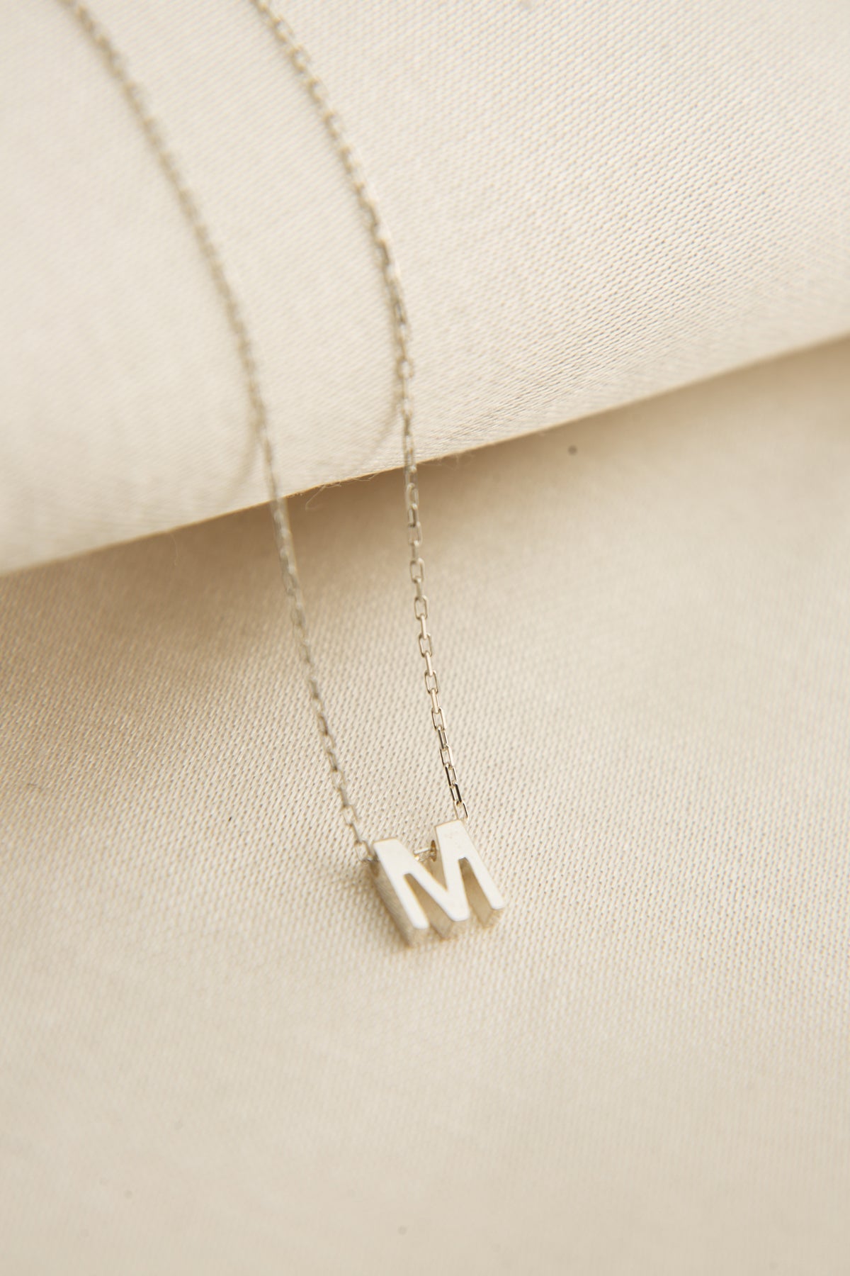 Wholesale Women's 3D M Letter Model 925 Sterling Silver Necklace