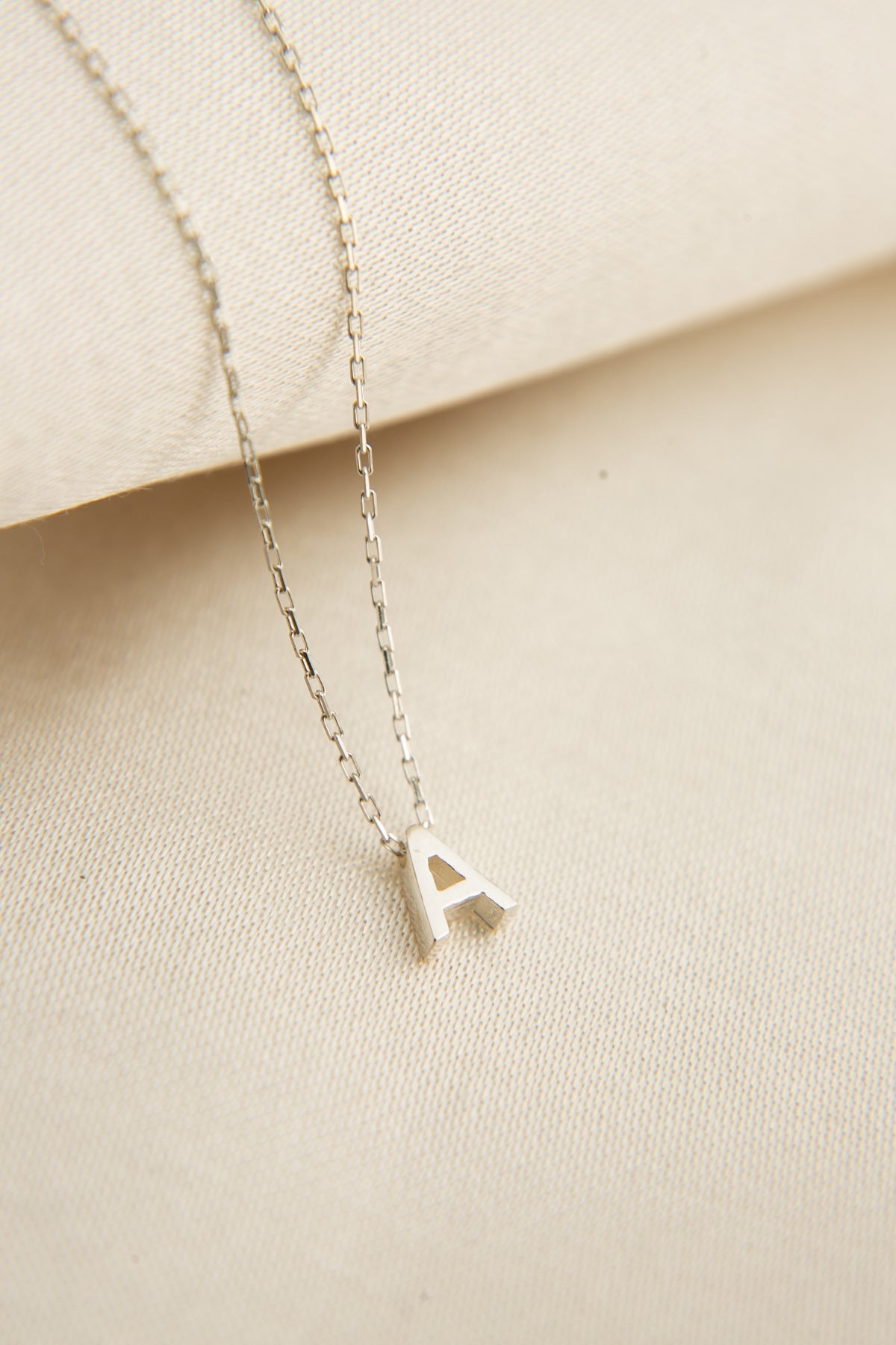 Wholesale Women's 3D A Letter Model 925 Sterling Silver Necklace