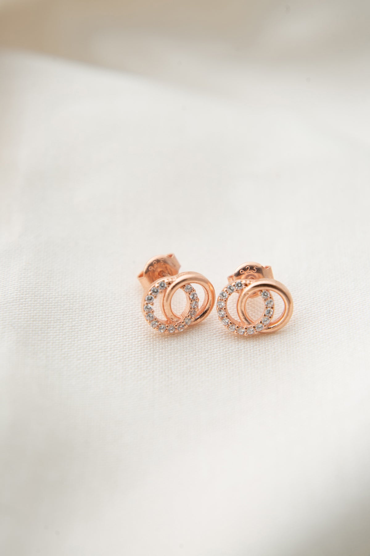 Wholesale Women's 925 Sterling Silver Rose Gold Plated Infinity Hoop Earrings