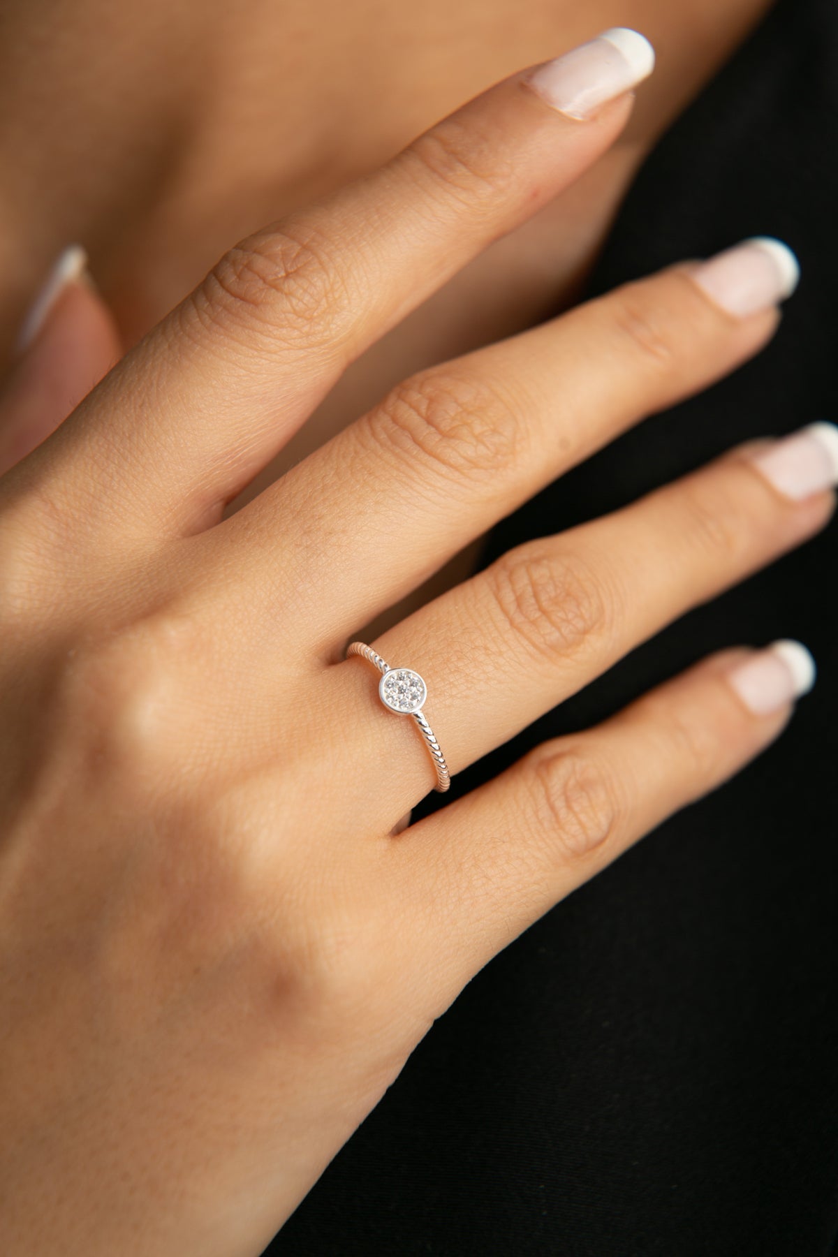 Bague torsadée en argent sterling 925 pour femmes, avec pierres, vente en gros