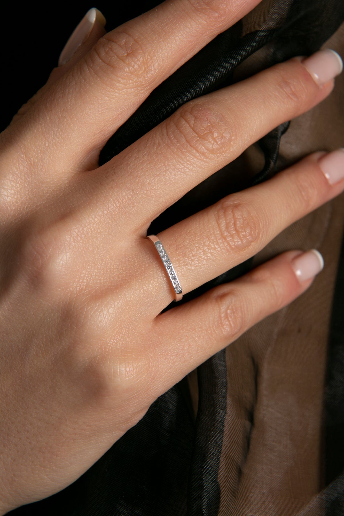 Wholesale Women's 925 Sterling Silver Minimal Stackable Ring with Stones