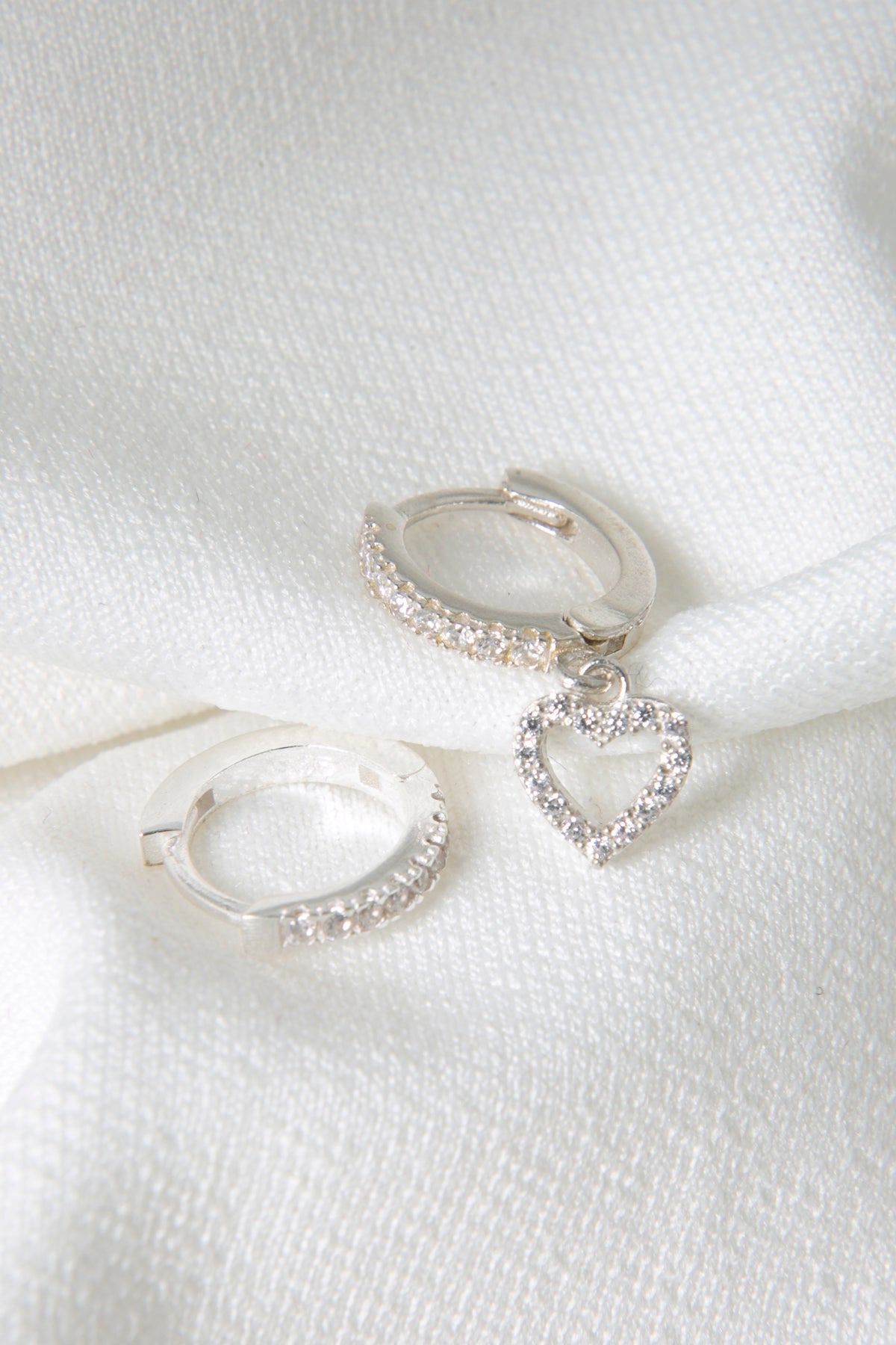 Ensemble de boucles d'oreilles doubles en argent sterling 925, modèle cœur pour femmes, vente en gros