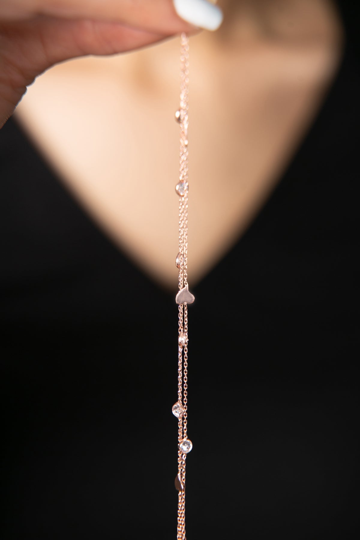 Wholesale Women's Stone Heart Detail 925 Sterling Silver Bracelet