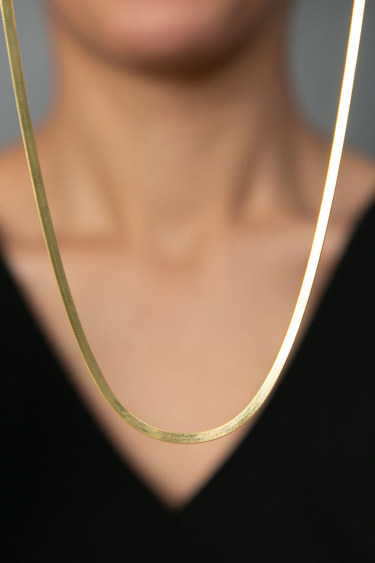 Wholesale  Italian Flat Chain Gold Plated 925 Sterling Silver Necklace (40cm)