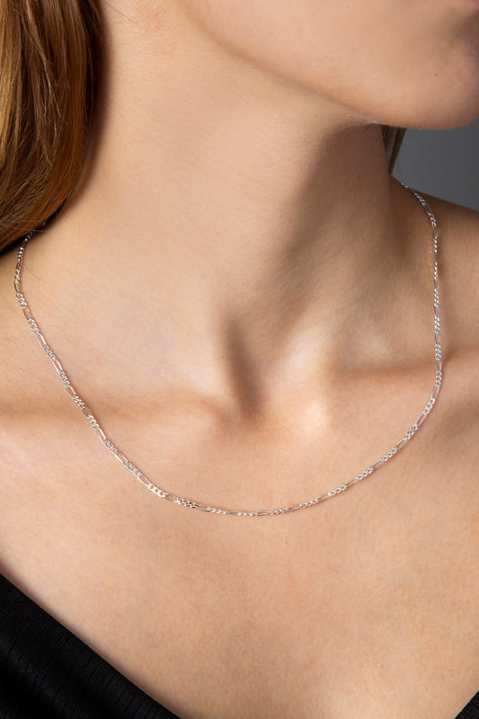 Wholesale Men's Figaro Chain 925 Sterling Silver Necklace