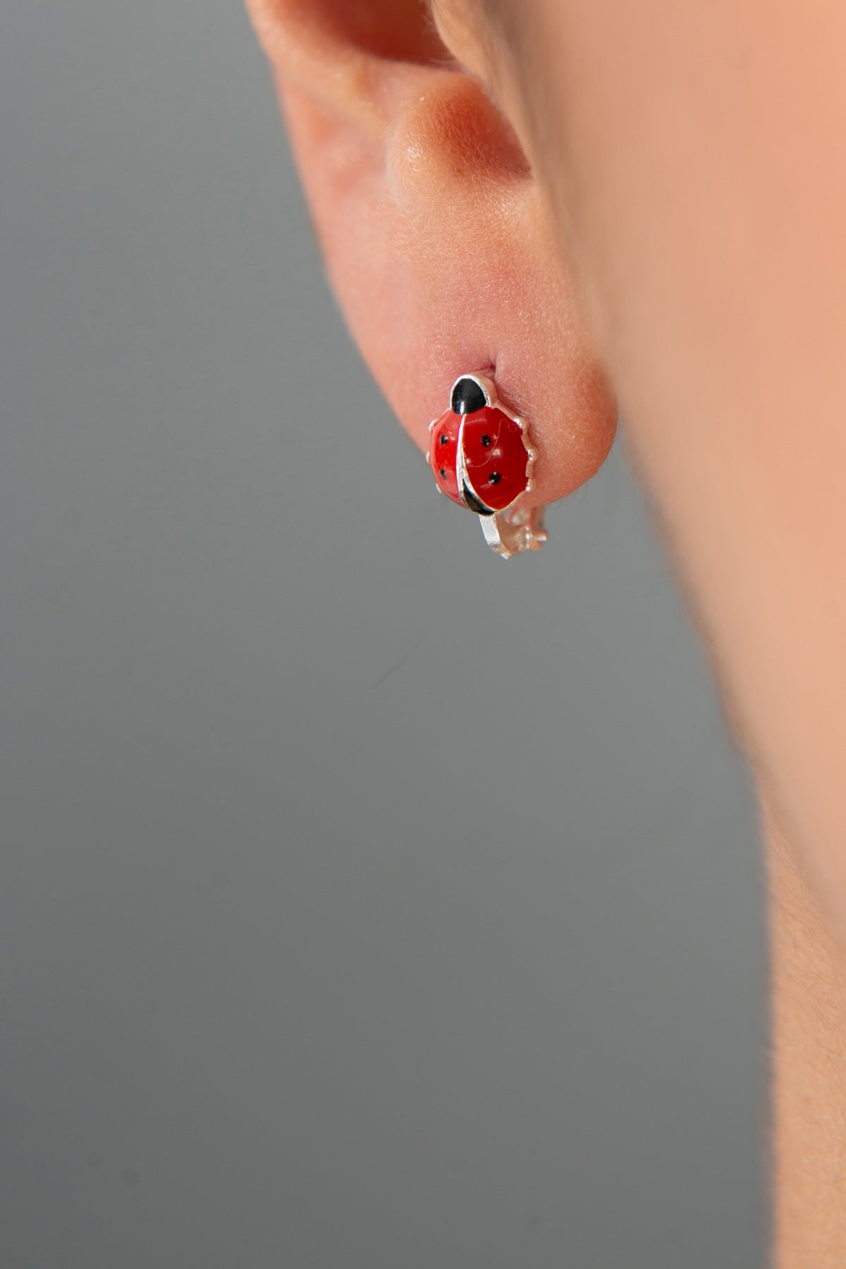 Wholesale Women's 925 Sterling Silver Ladybug Earrings