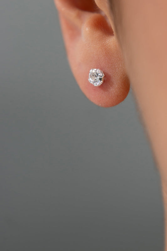 wholesale 925 Sterling Silver Single Stone Women's Earring