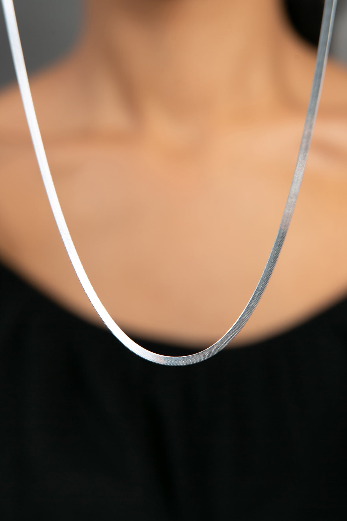 wholesale Women's Gold-Plated Italian Flat Chain Necklace in 925 Sterling Silver