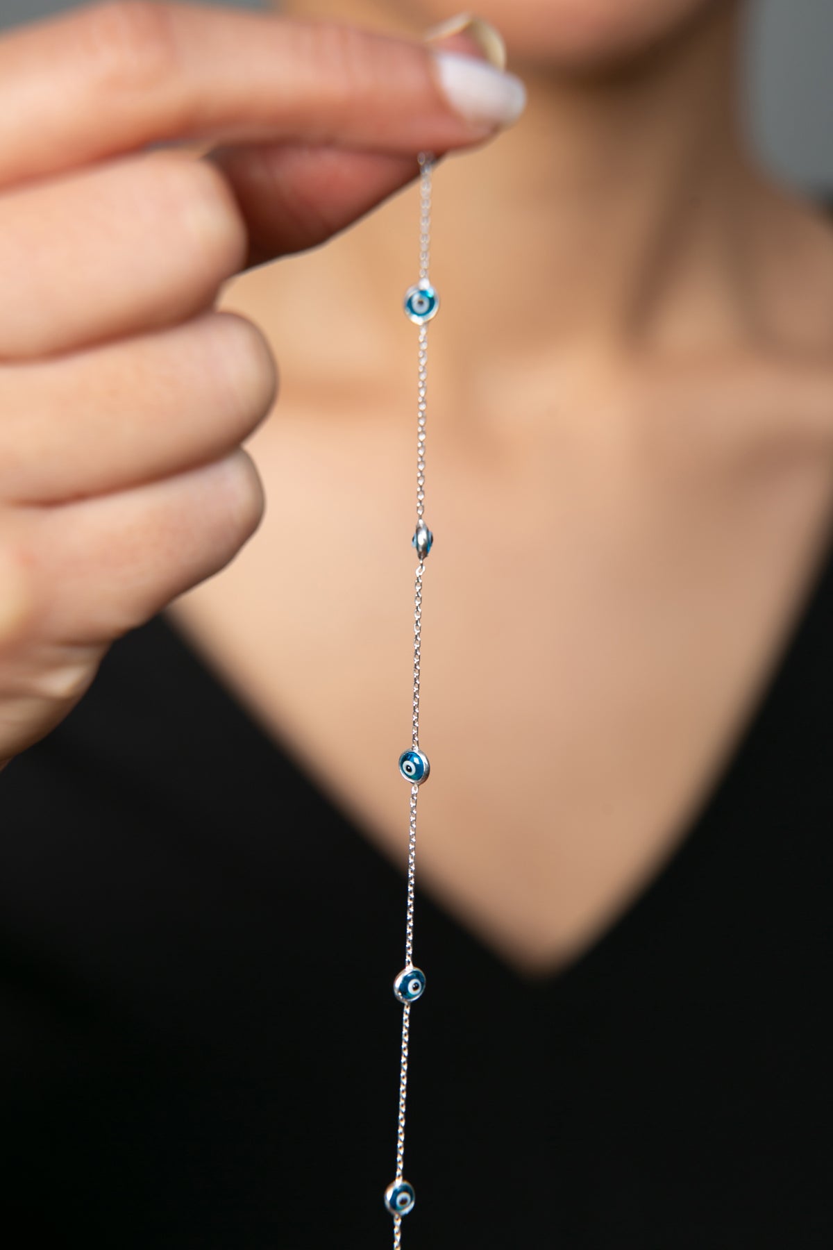 Wholesale Women's Evil Eye 925 Sterling Silver Bracelet