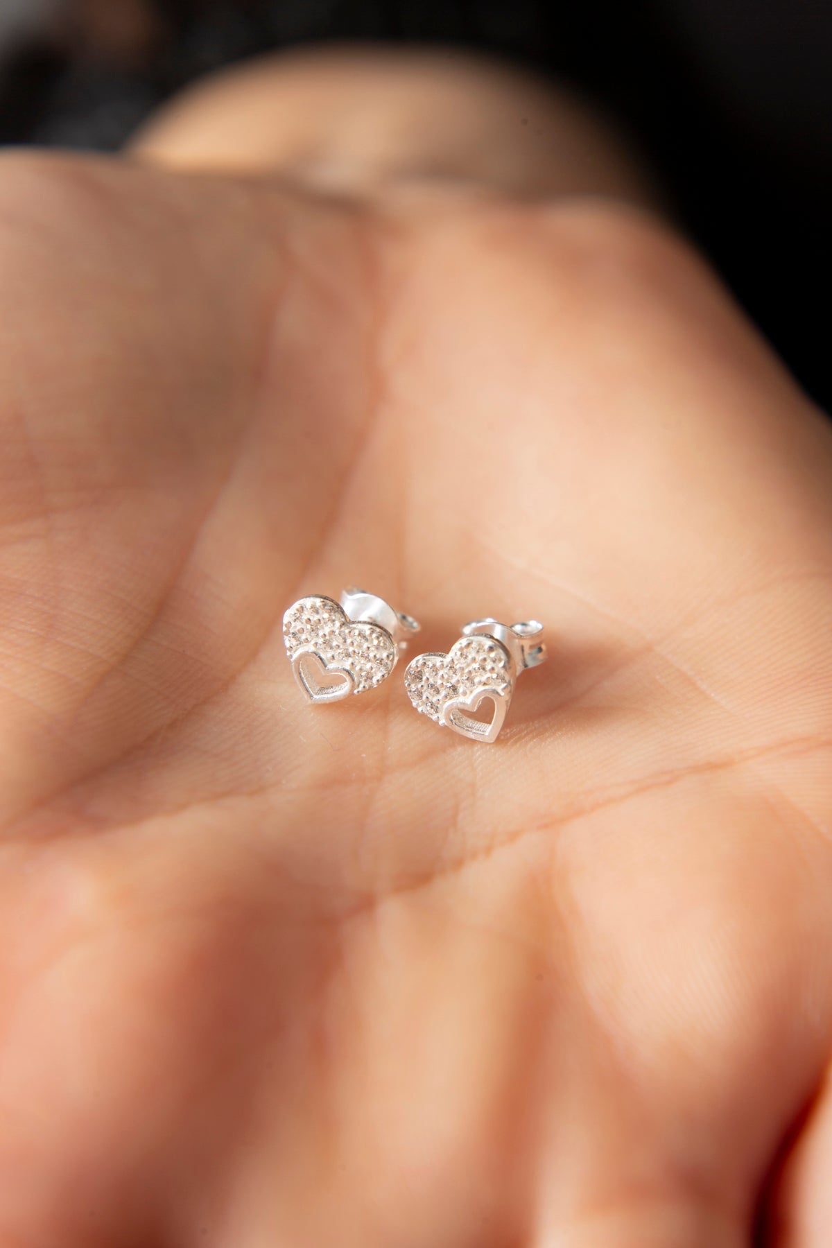 Wholesale Women's Heart Model 925 Sterling Silver Earrings