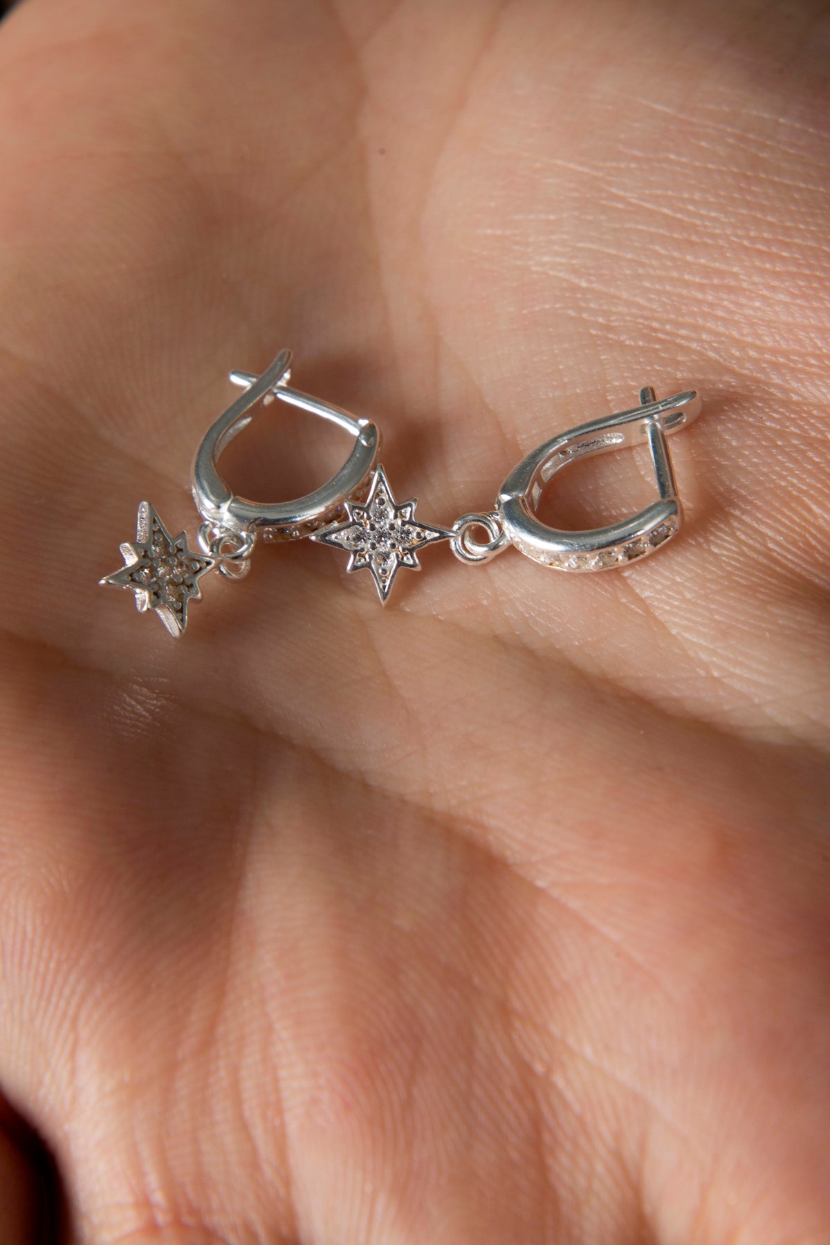 Wholesale Women's 925 Sterling Silver North Star Earrings