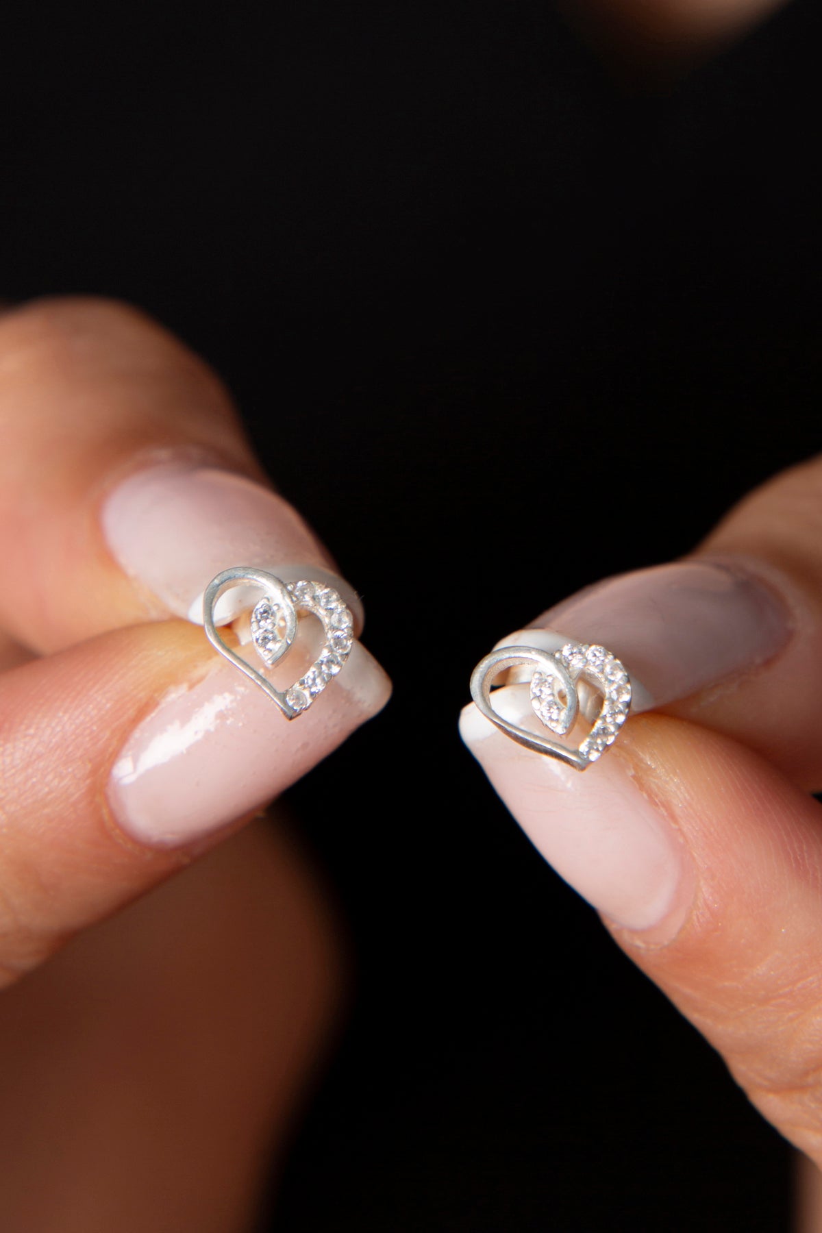 Wholesale Women's Heart Model 925 Sterling Silver Earrings