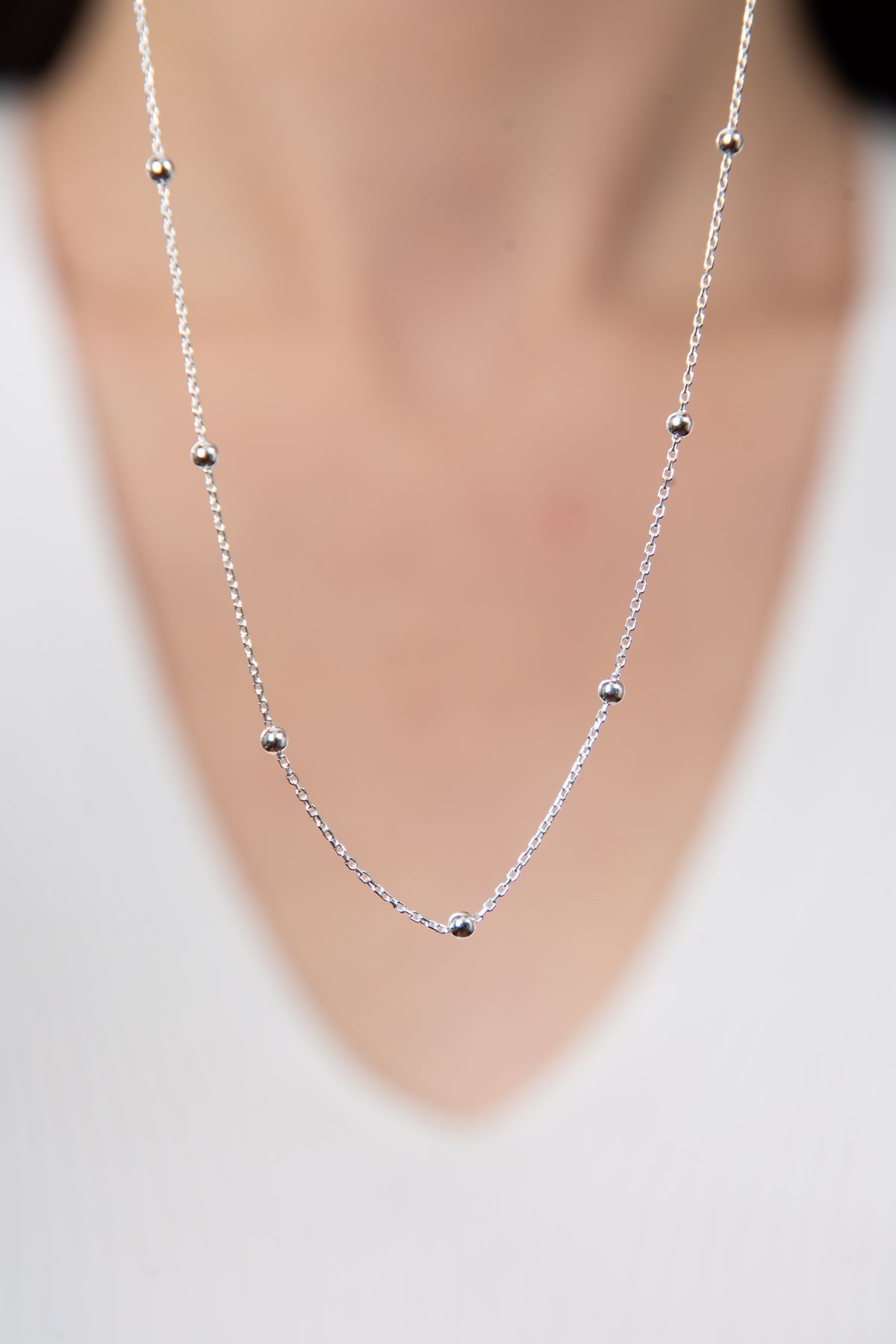 Wholesale Women's Ball Chain Model 925 Sterling Silver Necklace