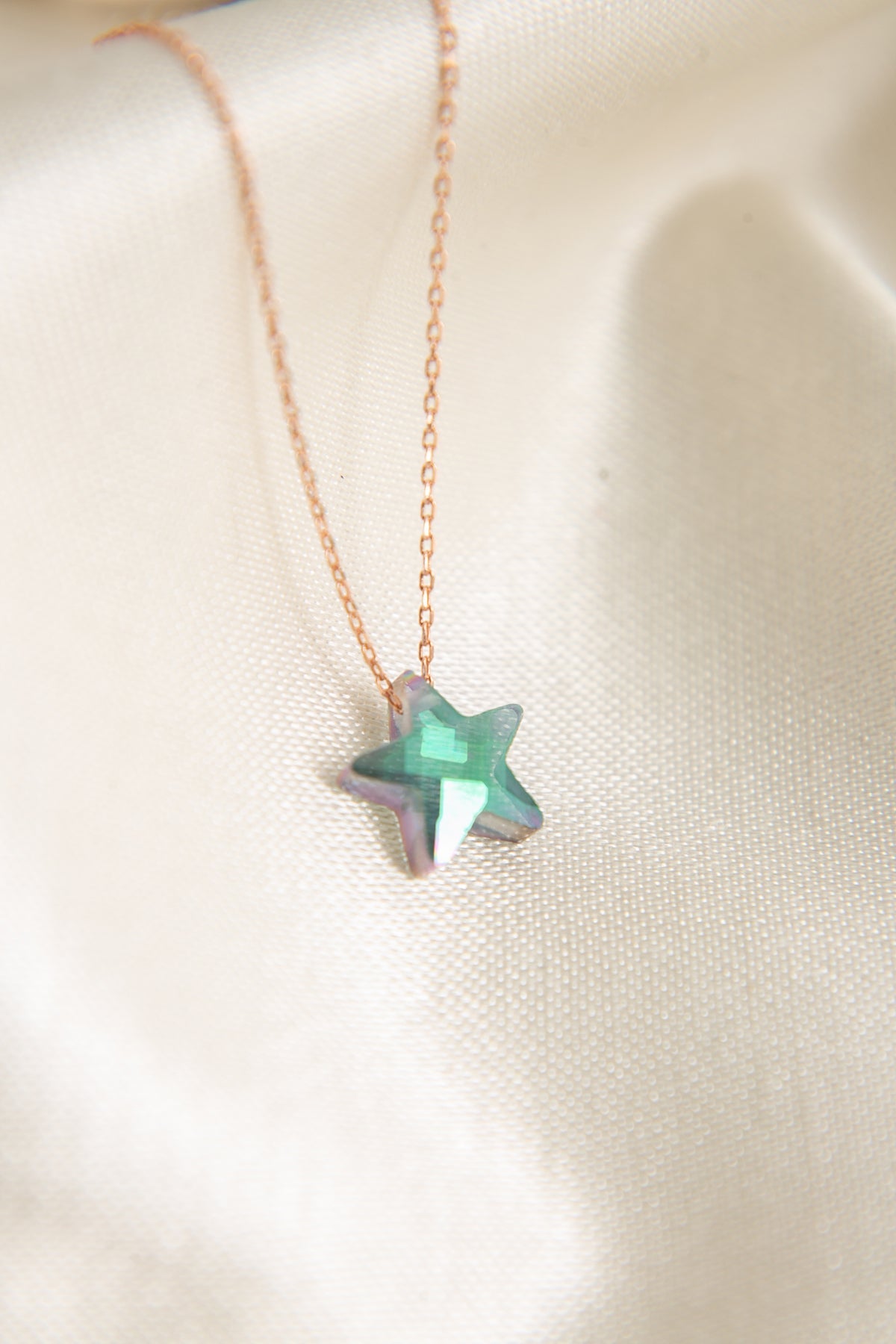 Wholesale Women's Faceted Star Model 925 Sterling Silver Necklace