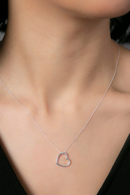 Wholesale Women's 925 Sterling Silver Heart Necklace (Valentine's Day Special)