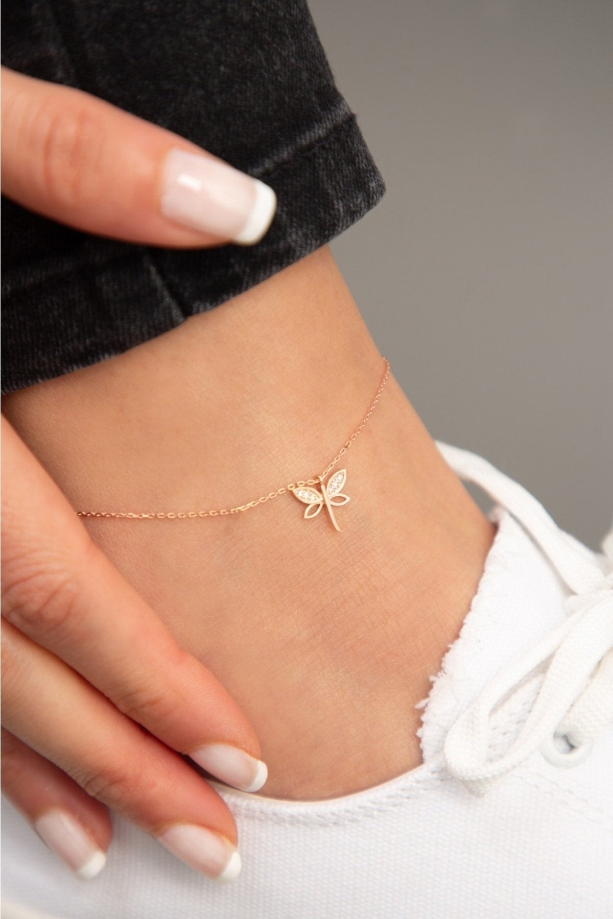 Wholesale Women's Dragonfly Model 925 Sterling Silver Anklet
