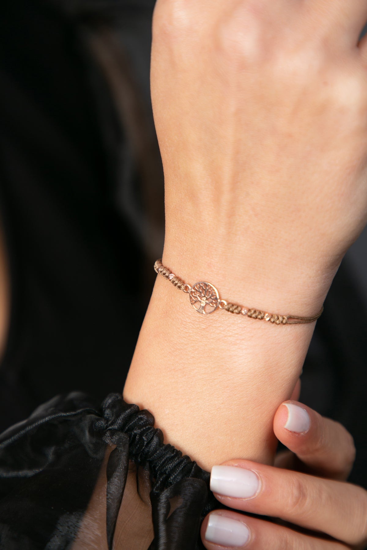 Wholesale Women's 925 Sterling Silver Tree of Life Bracelet with Cord