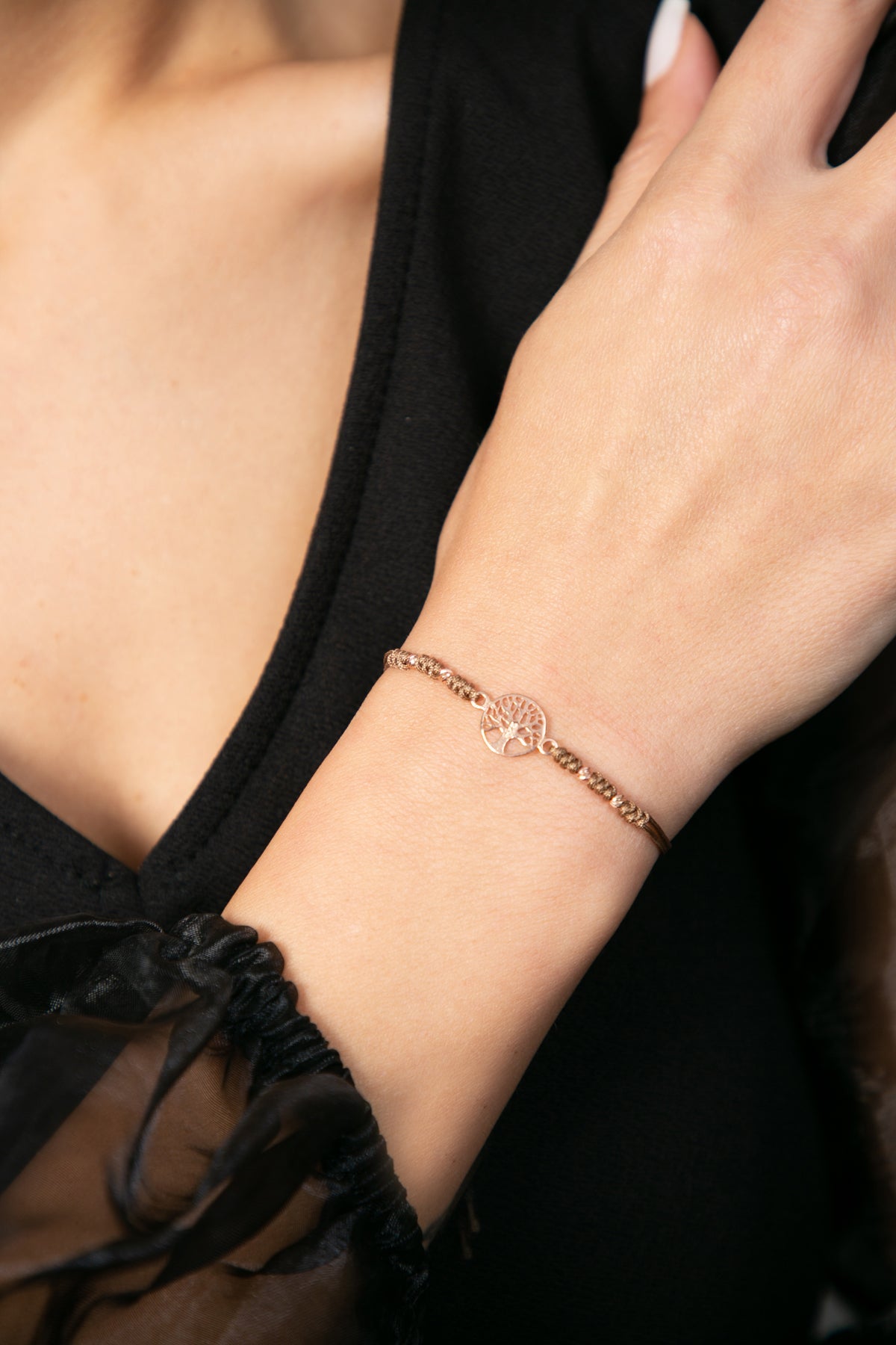 Wholesale Women's 925 Sterling Silver Tree of Life Bracelet with Cord