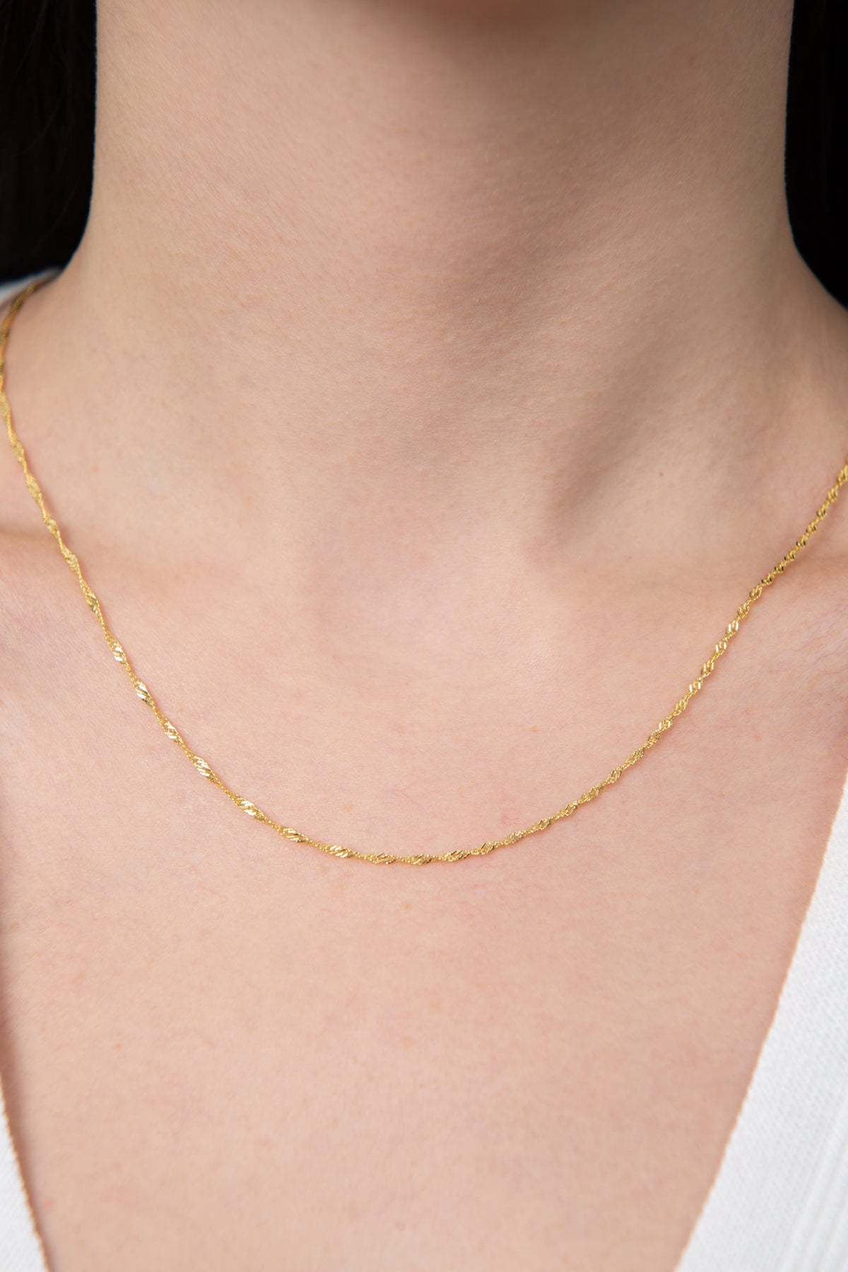 Wholesale Women's 925 Sterling Silver Singapore Chain Necklace (45 cm)