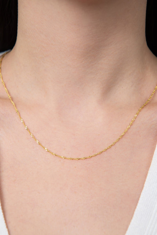 Wholesale Women's 925 Sterling Silver Singapore Chain Necklace (45 cm)