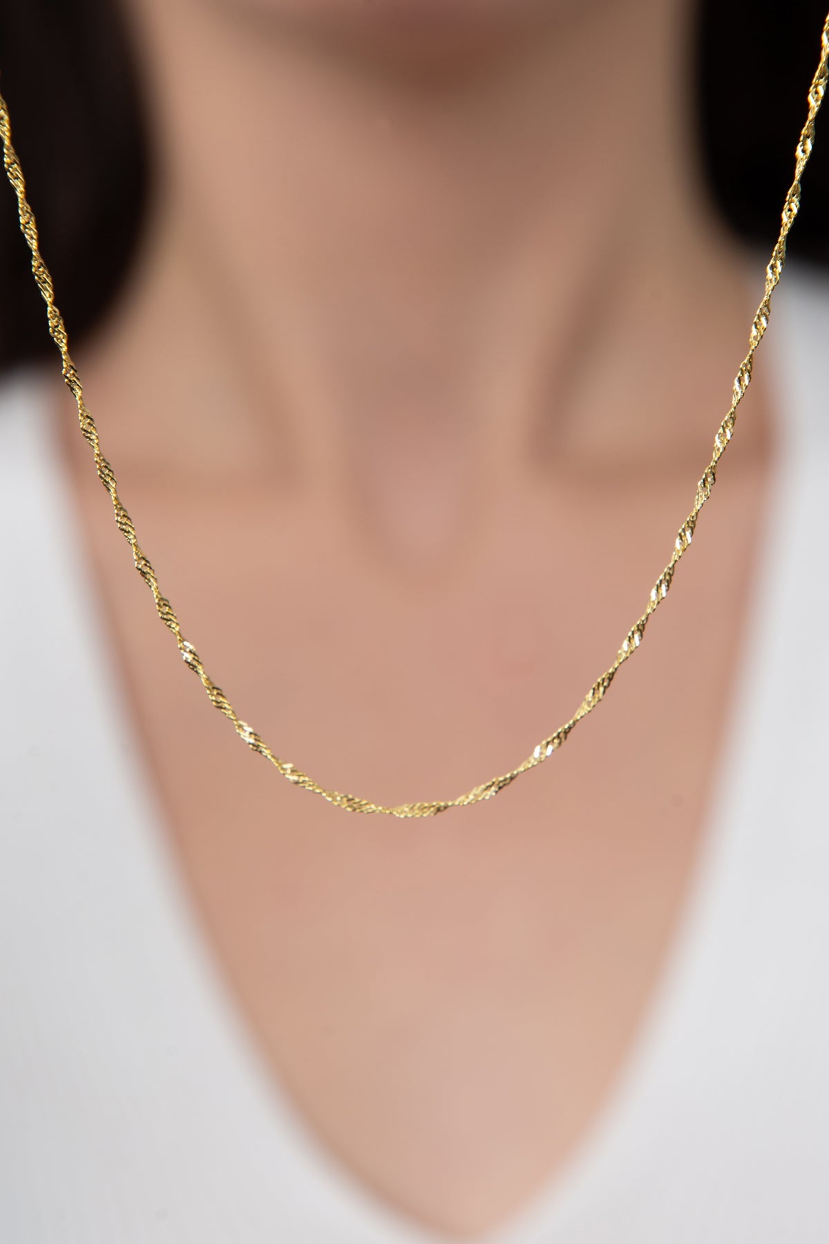 Wholesale Women's 925 Sterling Silver Singapore Chain Necklace (45 cm)