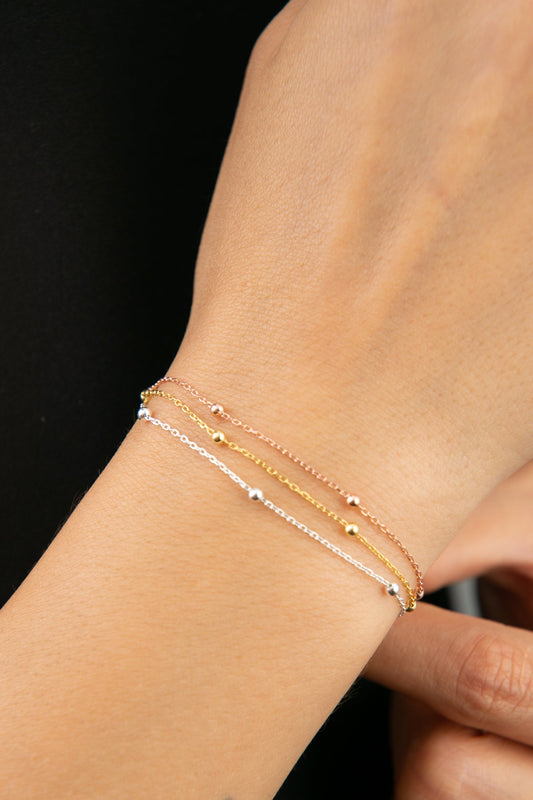 Wholesale Women's 925 Sterling Silver Dorica Top Detailed Bracelet in 3 Colors