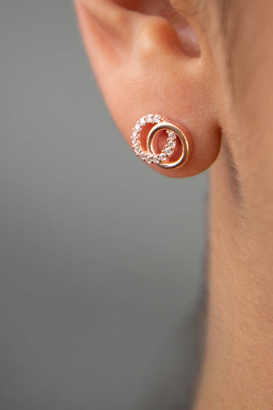 Wholesale Women's 925 Sterling Silver Rose Gold Plated Infinity Hoop Earrings