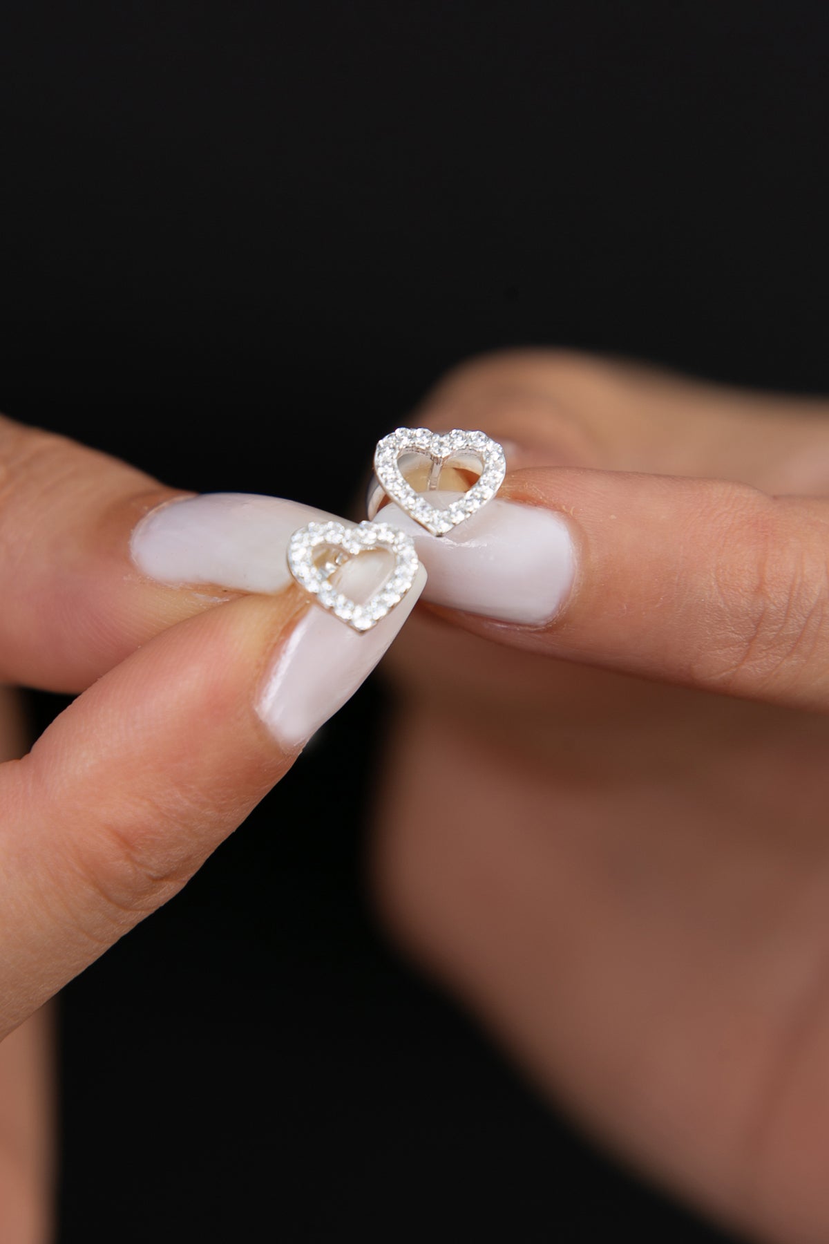 Wholesale Women's 925 Sterling Silver Heart-Shaped Earrings