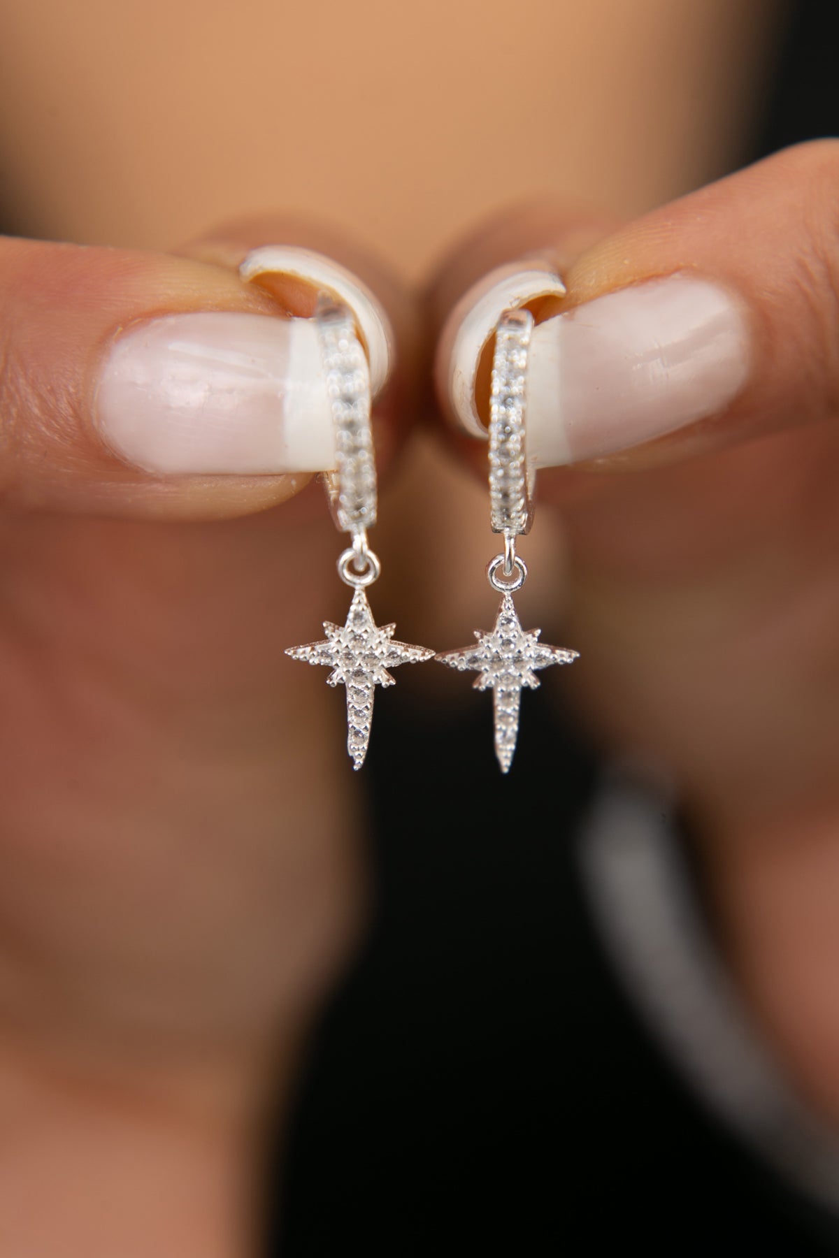 Wholesale Women's North Star Model 925 Sterling Silver Earrings