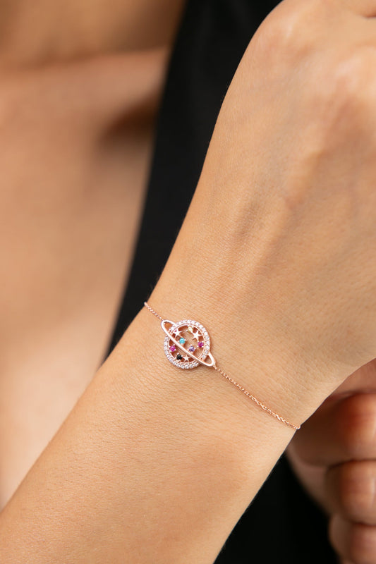 Wholesale Women's 925 Sterling Silver Bracelet with Planet Design