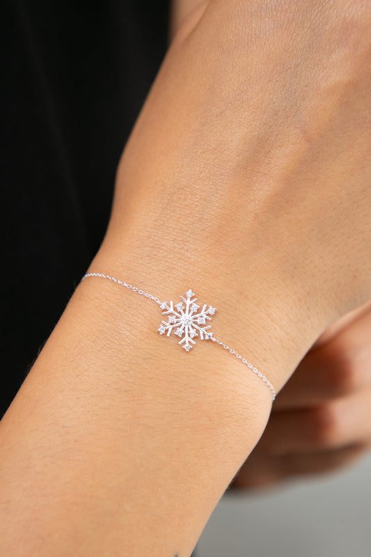 Wholesale Women's 925 Sterling Silver Snowflake Bracelet