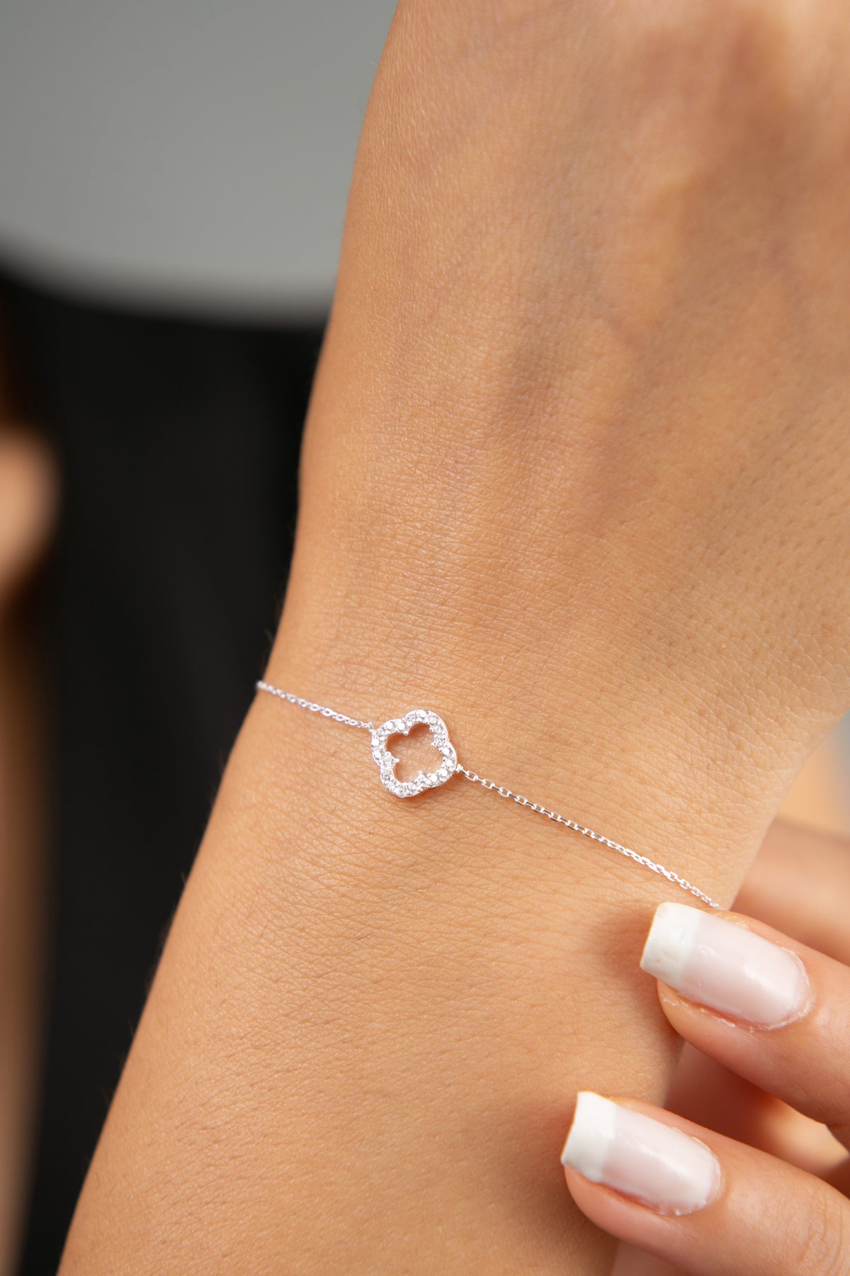 Wholesale Women Clover Model 925 Sterling Silver Bracelet