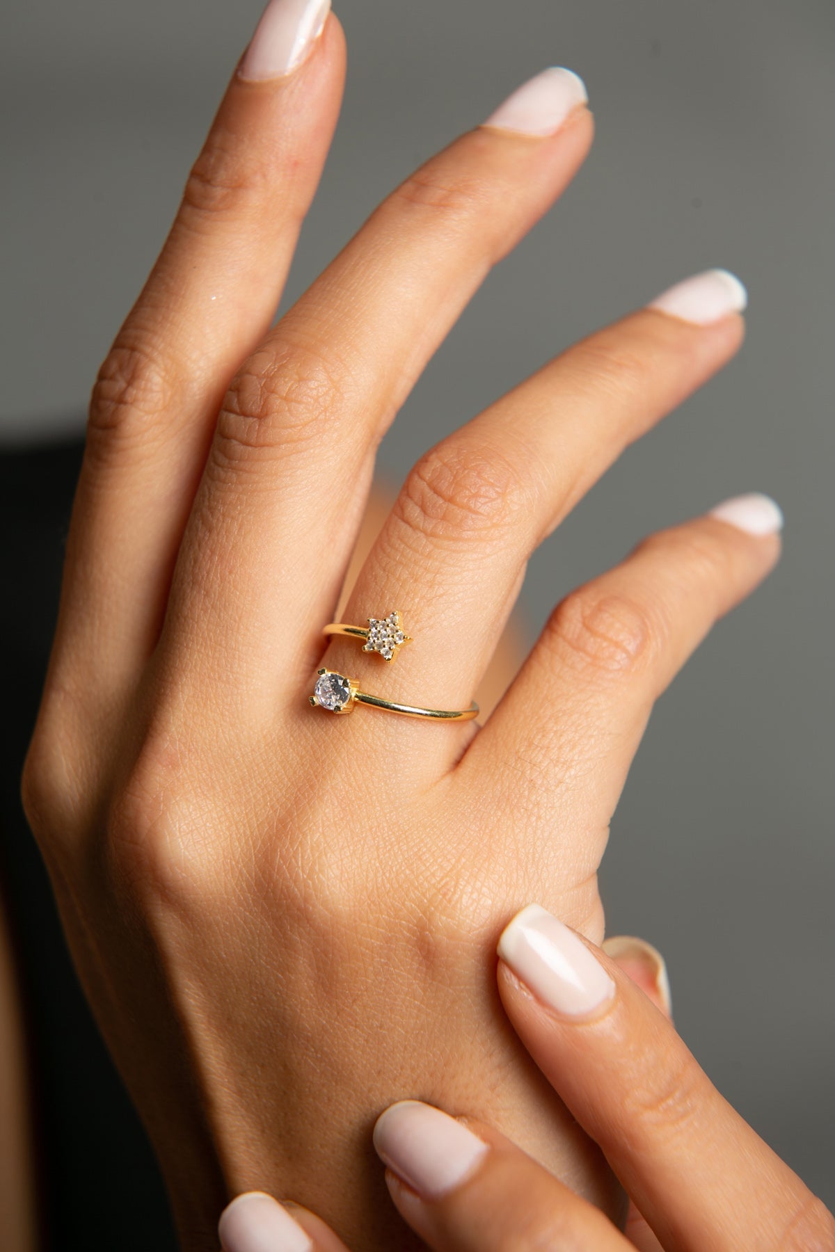 Wholesale Women's 925 Sterling Silver Star Detailed Ring