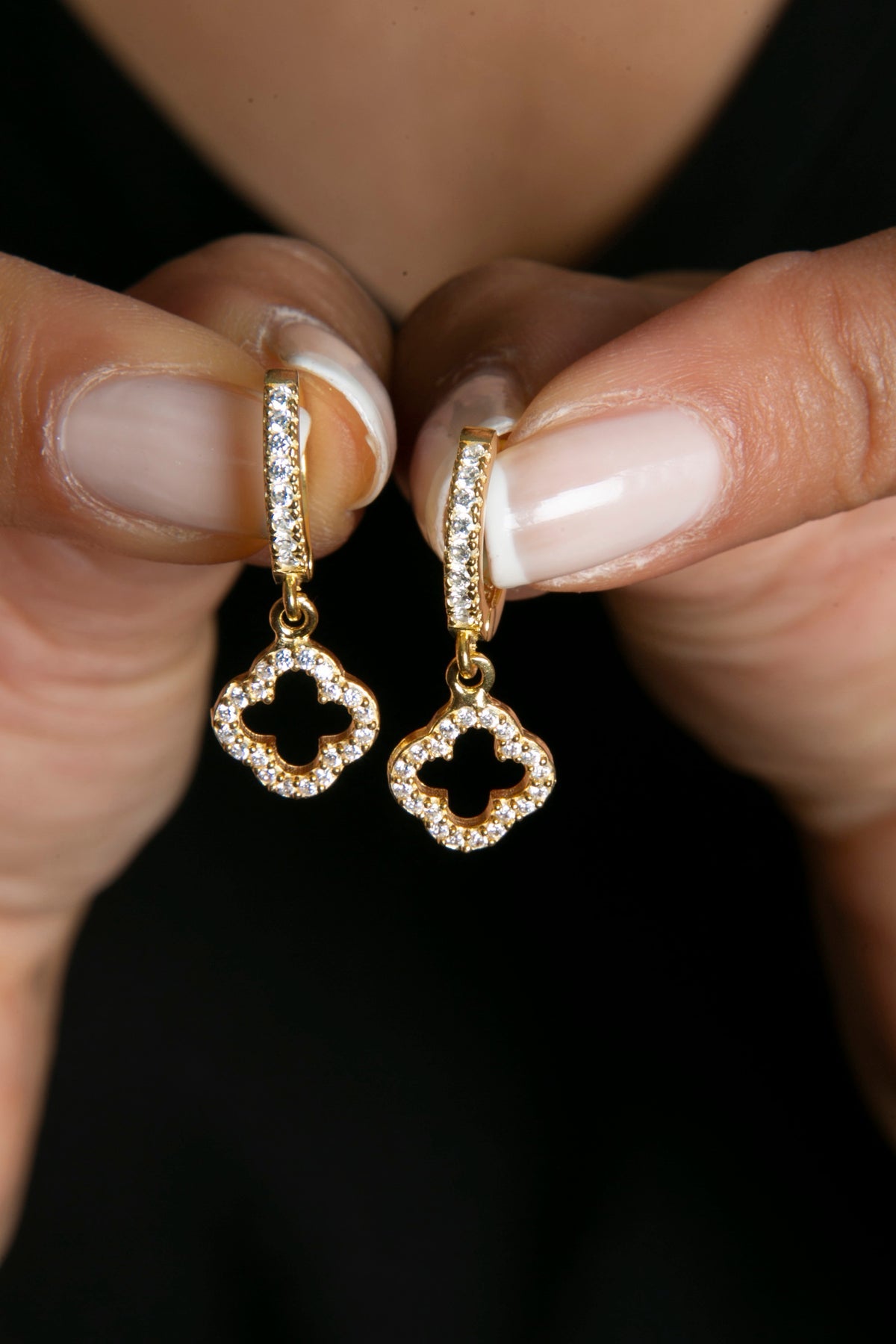 Wholesale Women's 925 Sterling Silver Stone Shamrock Earrings