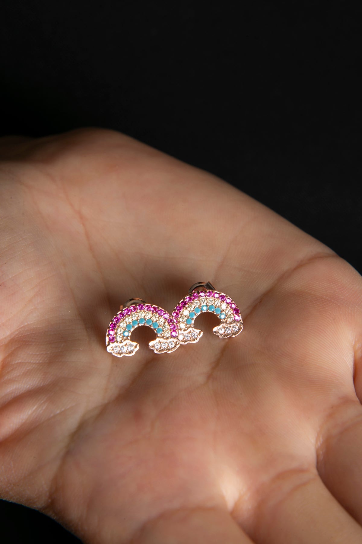 Wholesale Women's 925 Sterling Silver Rainbow Gemstone Earrings