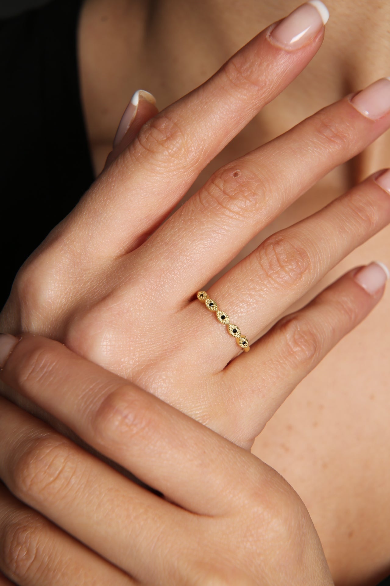 Wholesale Women's Stone Row Eye Model 925 Sterling Silver Ring