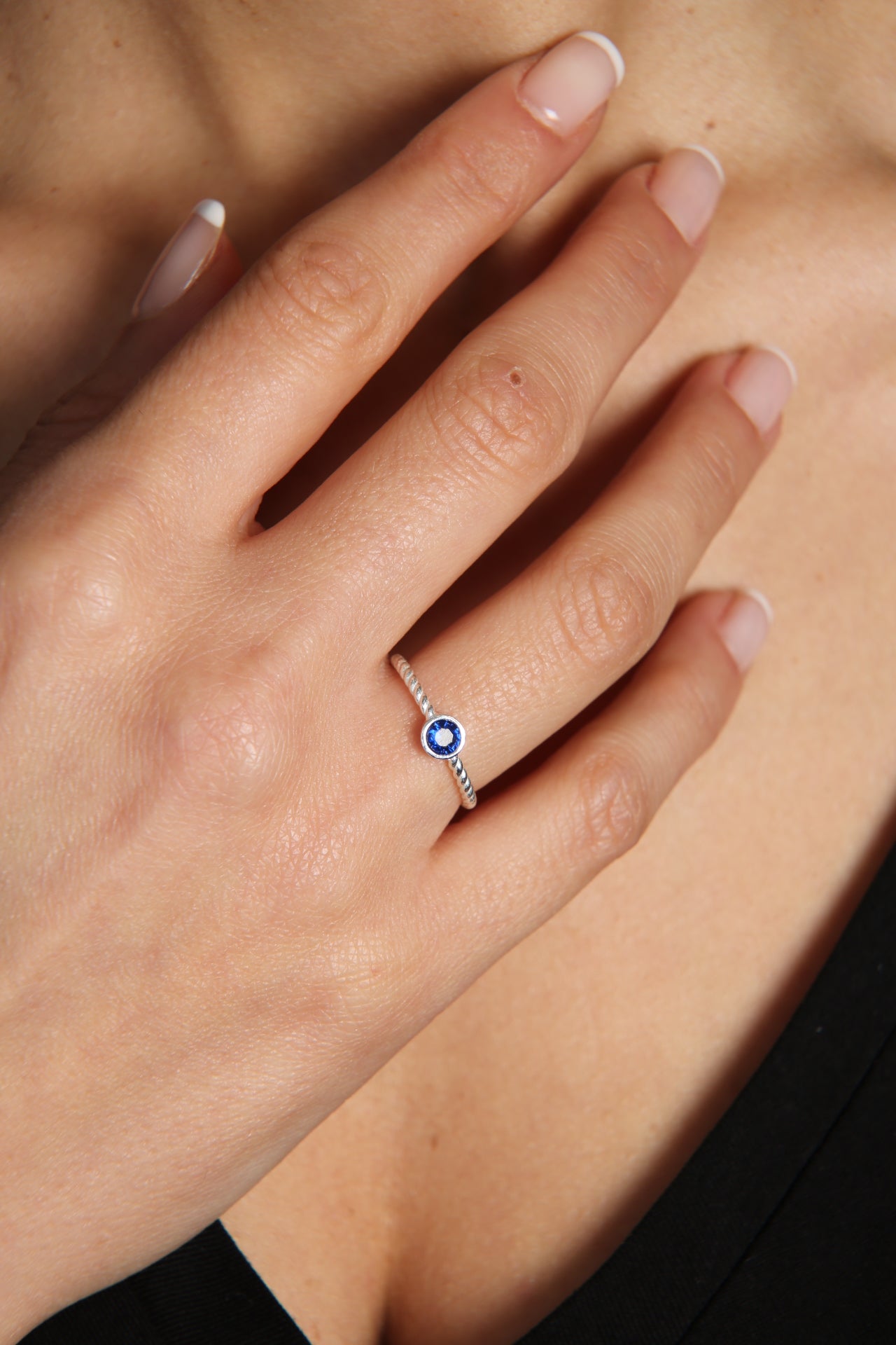 Wholesale Women's Single Stone Twist Model 925 Sterling Silver Ring