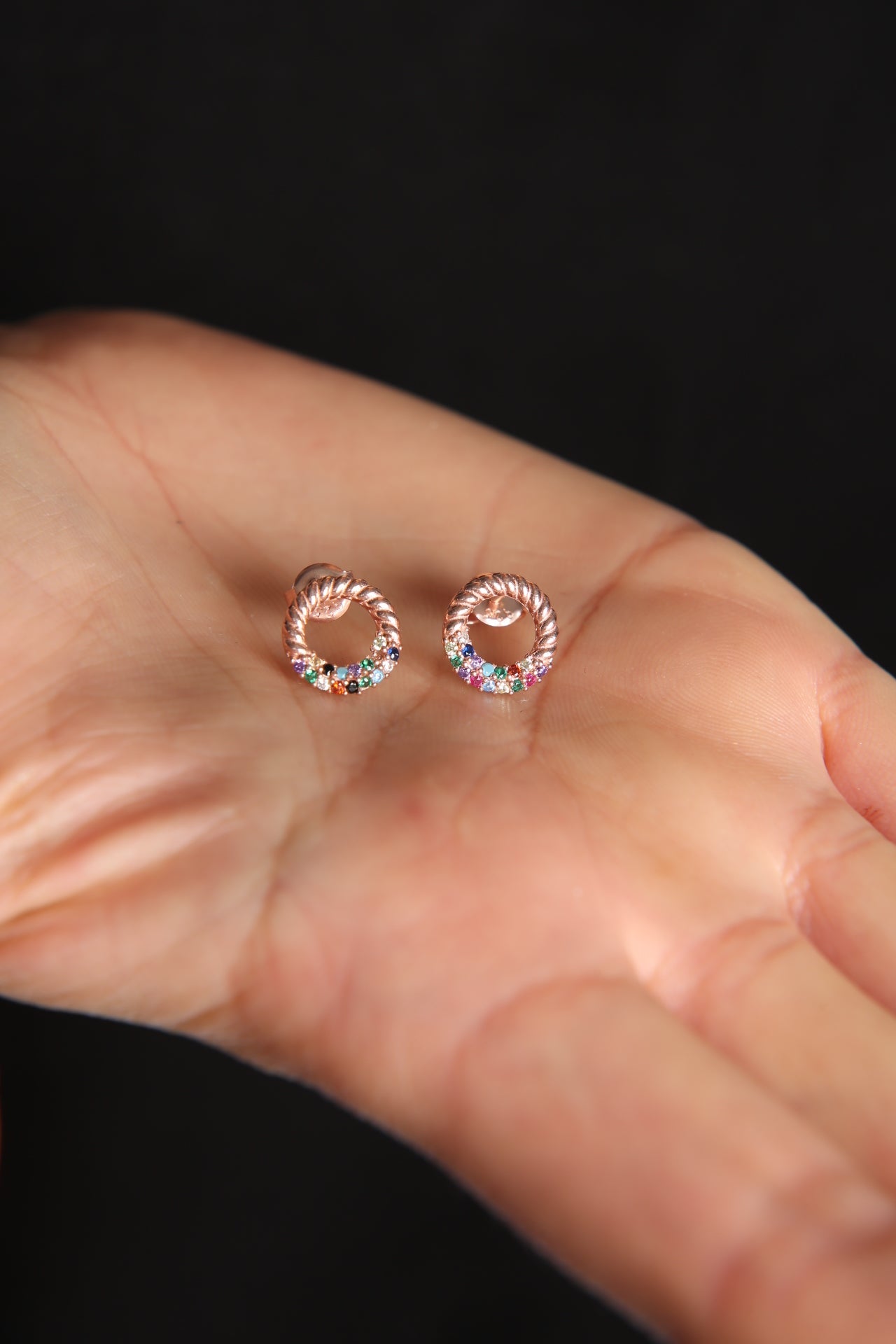 Wholesale Women's 925 Sterling Silver Mix Stone Twist Earrings