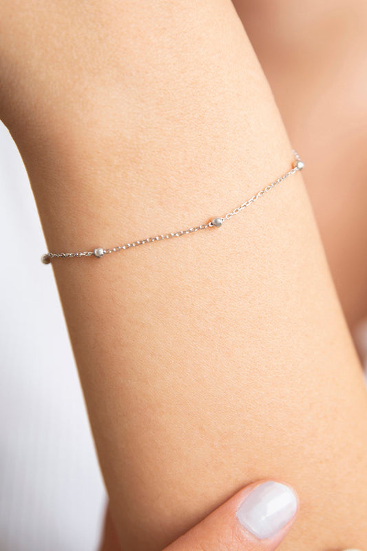 Wholesale Women's 925 Sterling Silver Ball Chain Bracelet