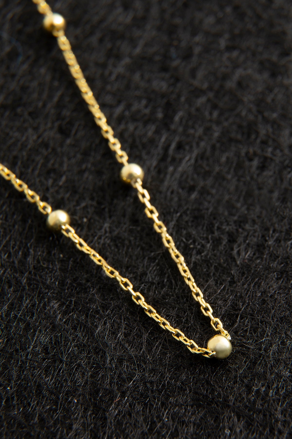 Wholesale Women's Gold-plated 925 Sterling Silver Necklace with Ball Chain