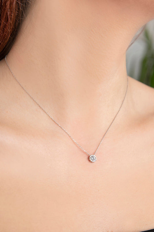 Wholesale  Single Stone 925 Sterling Silver Necklace