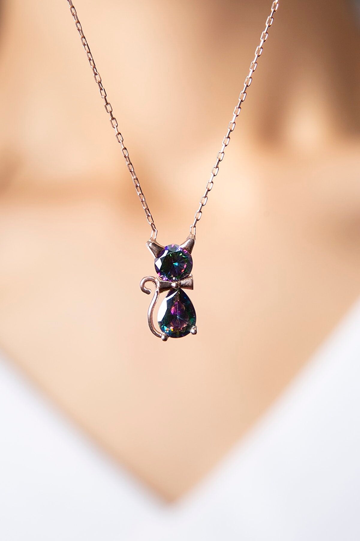 Wholesale Women's Cat Model 925 Sterling Silver Necklace