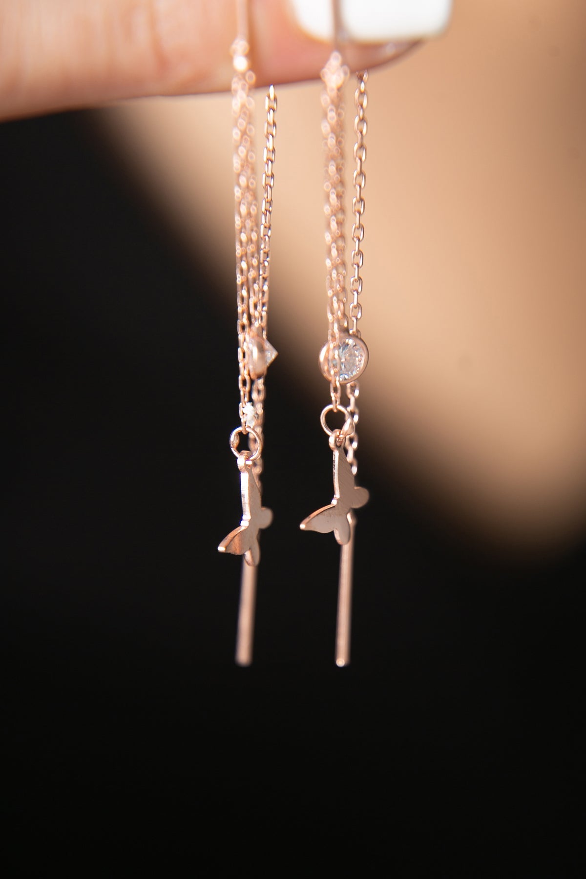 Wholesale Women's Butterfly Model 925 Sterling Silver Earrings