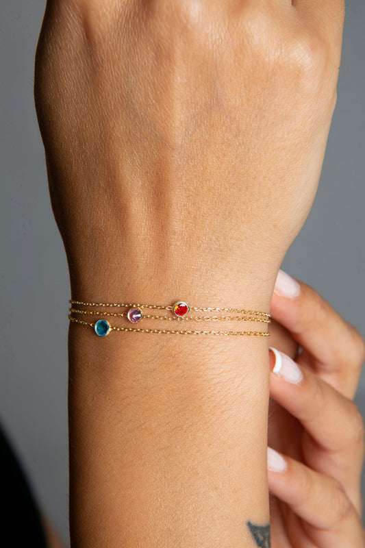 Wholesale Women's Colorful Stone Trend Model 925 Sterling Silver Bracelet