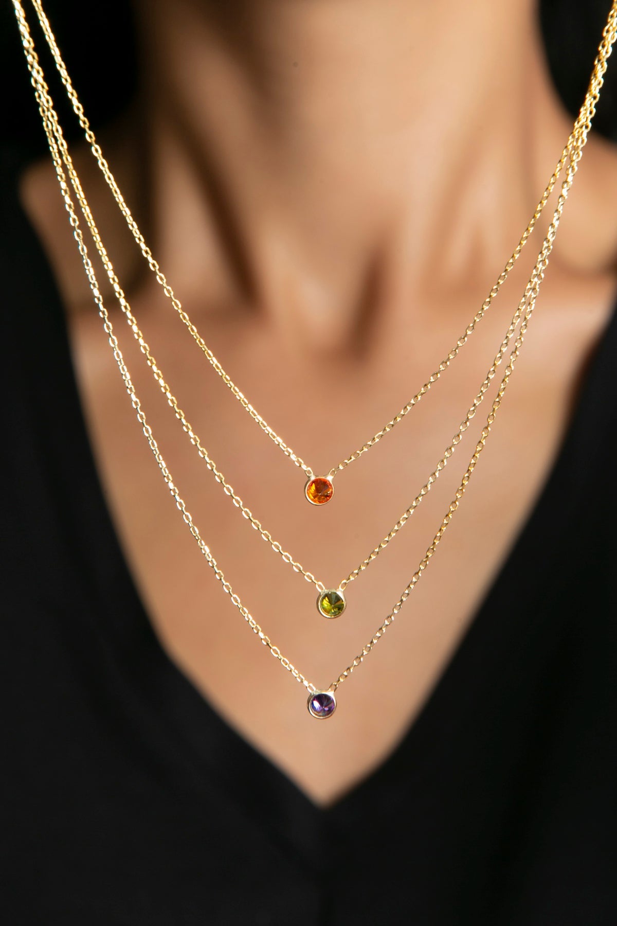 Wholesale Women's Colorful Stone Trend Model 925 Sterling Silver Necklace